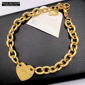 Браслет мед.сталь14К 10398 ( 18,5 см+7 см.) 